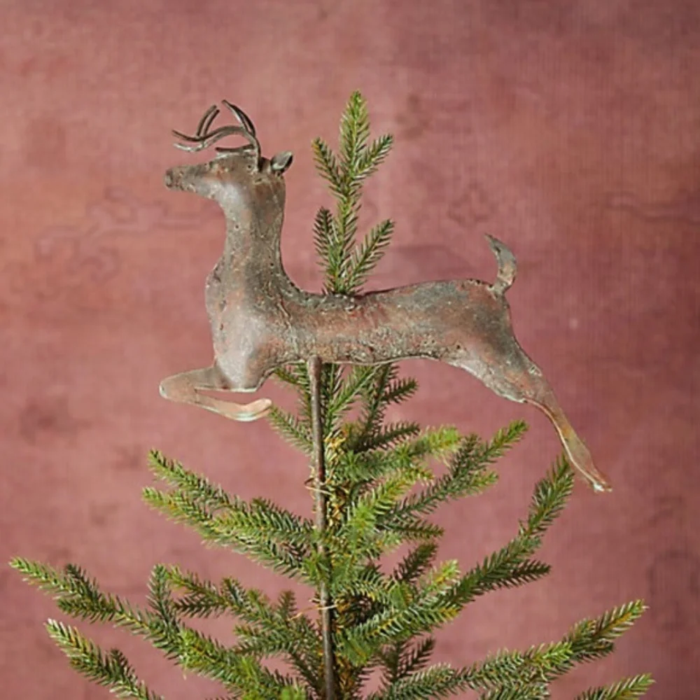 NWT Flawed  Anthropologie  Terrain  Verdigris Stag Tree Topper